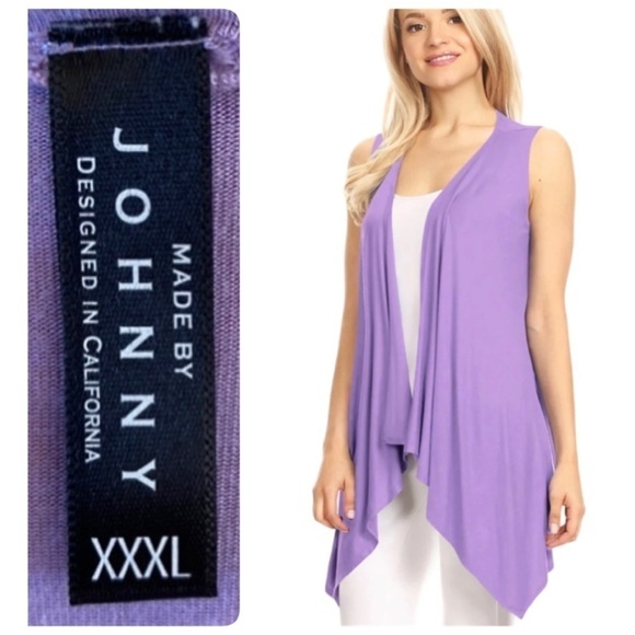 Made by Johnny Women's Lightweight Sleeveless Open Front Drape Vest Cardigan Lil - Picture 1 of 11